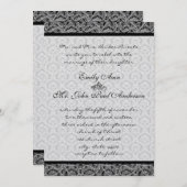  uitnodiging voor bruiloft Black Damask Wedding (Voorkant / Achterkant)
