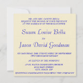 Uitnodiging voor bruiloft—Blauw & goud (Achterkant)