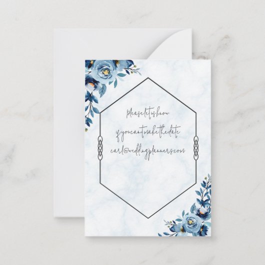 Uitnodiging voor bruiloft - blauwe rozen Uitnodigi (Achterkant)