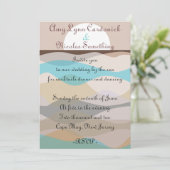 Uitnodiging voor bruiloft door Zee Ocean Beach (Staand voorkant)