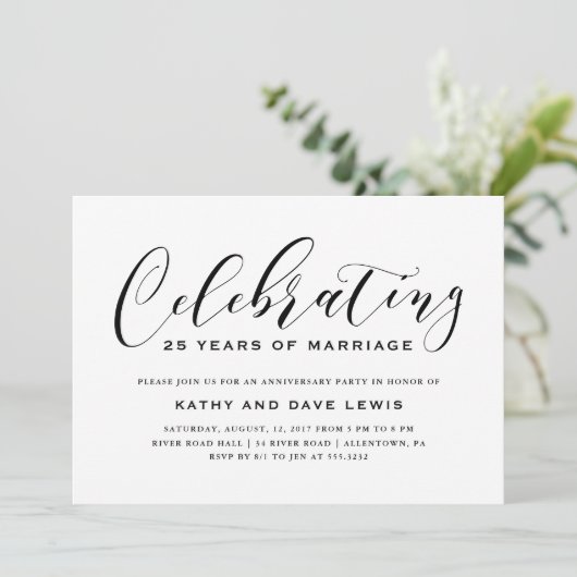 Uitnodiging voor bruiloft Jubileum (Staand voorkant)