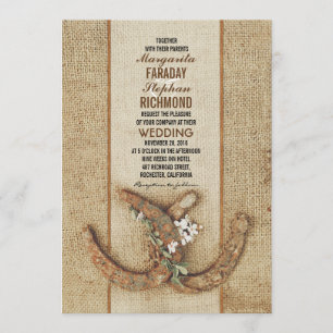 Uitnodiging voor bruiloft met Hoefijzers