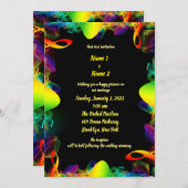 Uitnodiging voor bruiloft met kleurmelodie (Voorkant / Achterkant)