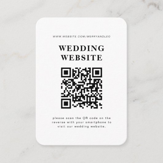 Uitnodiging voor bruiloft met QR-code RSVP Informatiekaartje (Voorkant)