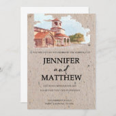 Uitnodiging voor bruiloft met Waterverf finetuning (Voorkant / Achterkant)