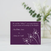 Uitnodiging voor bruiloft met witte wilde bloemen briefkaart (Staand voorkant)