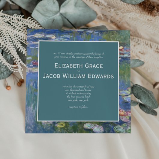 Uitnodiging voor bruiloft / Monet's Waterlelies