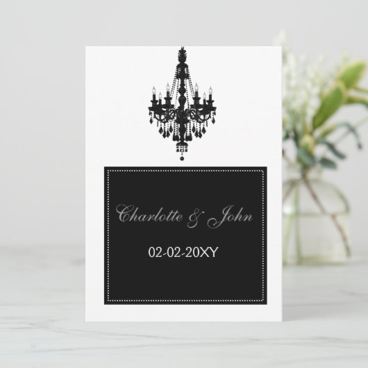 Uitnodiging voor bruiloft van handelier (Staand voorkant)