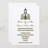 Uitnodiging voor bruiloft van kerk - van Bride & G (Voorkant / Achterkant)