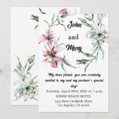 Uitnodiging voor bruiloft voor vrienden, Floral We (Voorkant / Achterkant)
