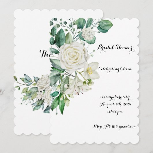 UITNODIGING VOOR BRUILOFTSDUIK MET GROEN (Voorkant / Achterkant)