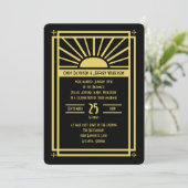 Uitnodiging voor bruiloftsreceptie -- Art Deco (Staand voorkant)