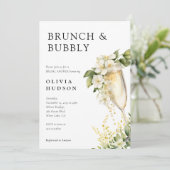 Uitnodiging voor Brunch & Bubble Bridal Shower (Staand voorkant)