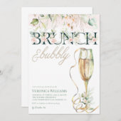 Uitnodiging voor Brunch & Bubble Bridal Shower (Voorkant / Achterkant)