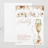 Uitnodiging voor Brunch & Bubble Bridal Shower (Voorkant / Achterkant)