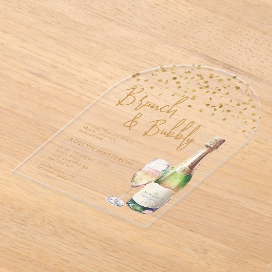 Uitnodiging voor brunch en bruidsacryl acryl uitnodigingen (Laagn)