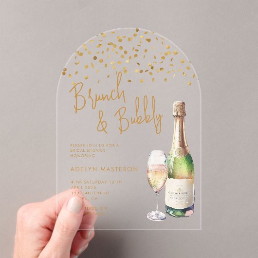 Uitnodiging voor brunch en bruidsacryl acryl uitnodigingen (Insitu (Draagbaar))