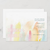 Uitnodiging voor Brunch en Bubbles Waterverf (Voorkant / Achterkant)