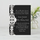 Uitnodiging voor brute en zwarte bruiloft (Staand voorkant)