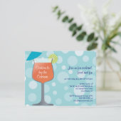 Uitnodiging voor Bubble Umbrella Drink Party (Staand voorkant)