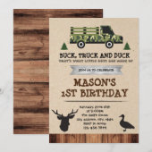 Uitnodiging voor Bucks Trucks and Ducks feestje (Voorkant / Achterkant)
