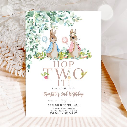 Uitnodiging voor Bunny's 2de verjaardag