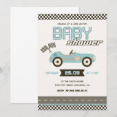 Uitnodiging voor Car Racing Baby shower (Voorkant / Achterkant)