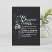Uitnodiging voor Chalkboard Engagement Party (Staand voorkant)