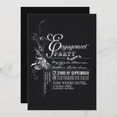 Uitnodiging voor Chalkboard Engagement Party (Voorkant / Achterkant)