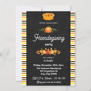 Uitnodiging voor Chalkboard Friendsgiving-feest
