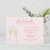 Uitnodiging voor Champagne Bachelorette Brunch (Staand voorkant)