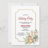 Uitnodiging voor champagnefeest met Kerst (Voorkant)