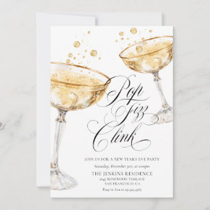 Uitnodiging voor champagnefeest met Pop Fizz Clink