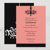 Uitnodiging voor Chandelier Birthday (Voorkant / Achterkant)
