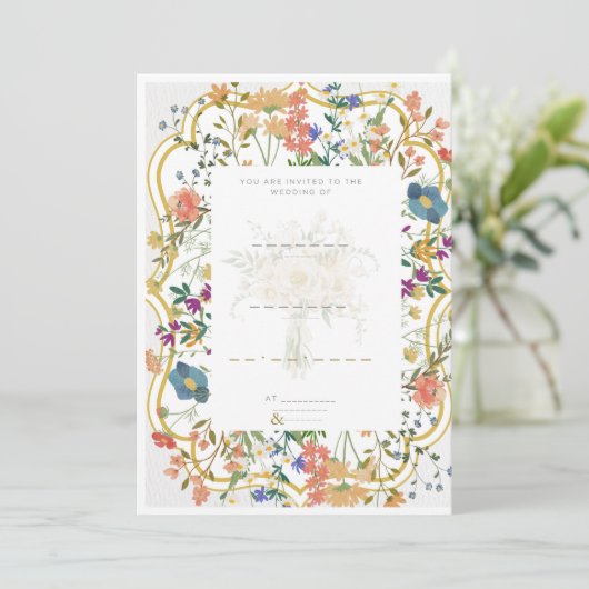 Uitnodiging voor Charming Simplicity Bruiloft (Staand voorkant)
