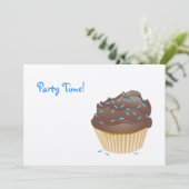 Uitnodiging voor Chocolade Cupcake (Staand voorkant)