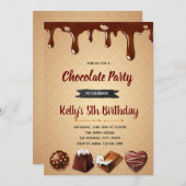 Uitnodiging voor Chocolate Heaven-feest (Voorkant / Achterkant)