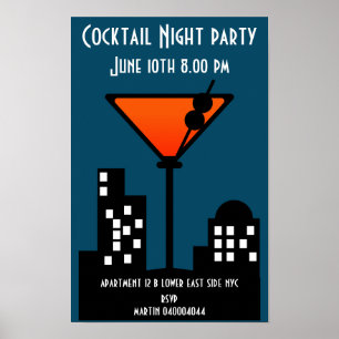 Uitnodiging voor cocktailfeest poster