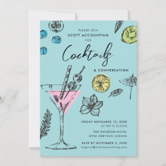 Uitnodiging voor cocktailparty modern geïllustreer