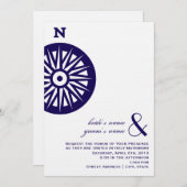 Uitnodiging voor compass Wedding (Voorkant / Achterkant)