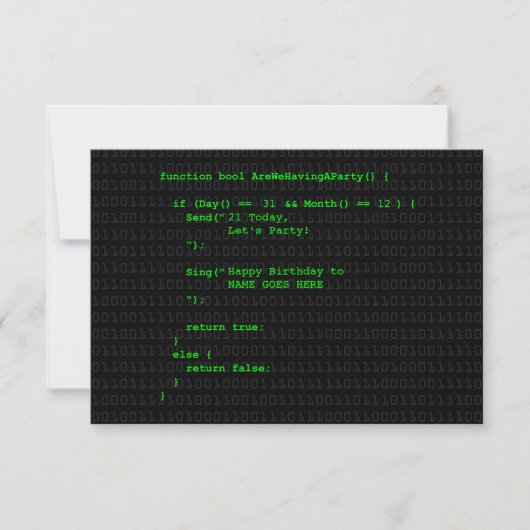 Uitnodiging voor  computerprogrammapartij (Voorkant)