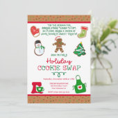 Uitnodiging voor Cookie Swap-feestje, Uitnodiging  (Staand voorkant)