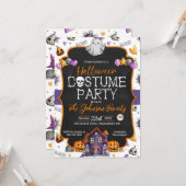 Uitnodiging voor Costume-partij Halloween (Voorkant / Achterkant in situ)