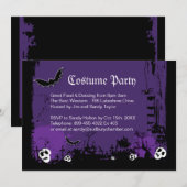 Uitnodiging voor Costume-partij Halloween (Voorkant / Achterkant)