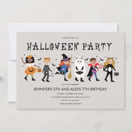 Uitnodiging voor Costume-partij Halloween (Voorkant)