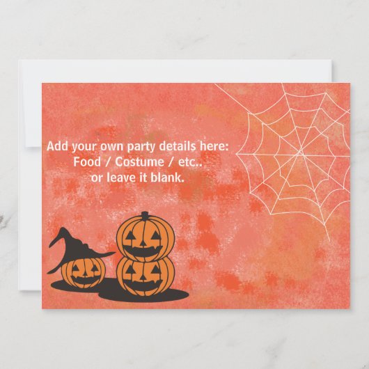 Uitnodiging voor Costume-partij Halloween (Achterkant)