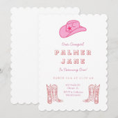 uitnodiging voor Cowgirl Birthday (Voorkant / Achterkant)