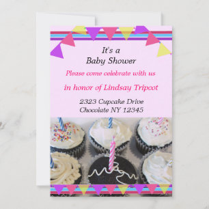Uitnodiging voor Cupcakes Baby Shower