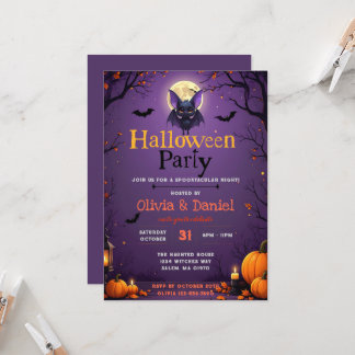 Uitnodiging voor Cute Bat Halloween-feest