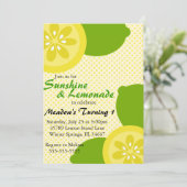 Uitnodiging voor Cute Sunshine & Lemonade Party (Staand voorkant)